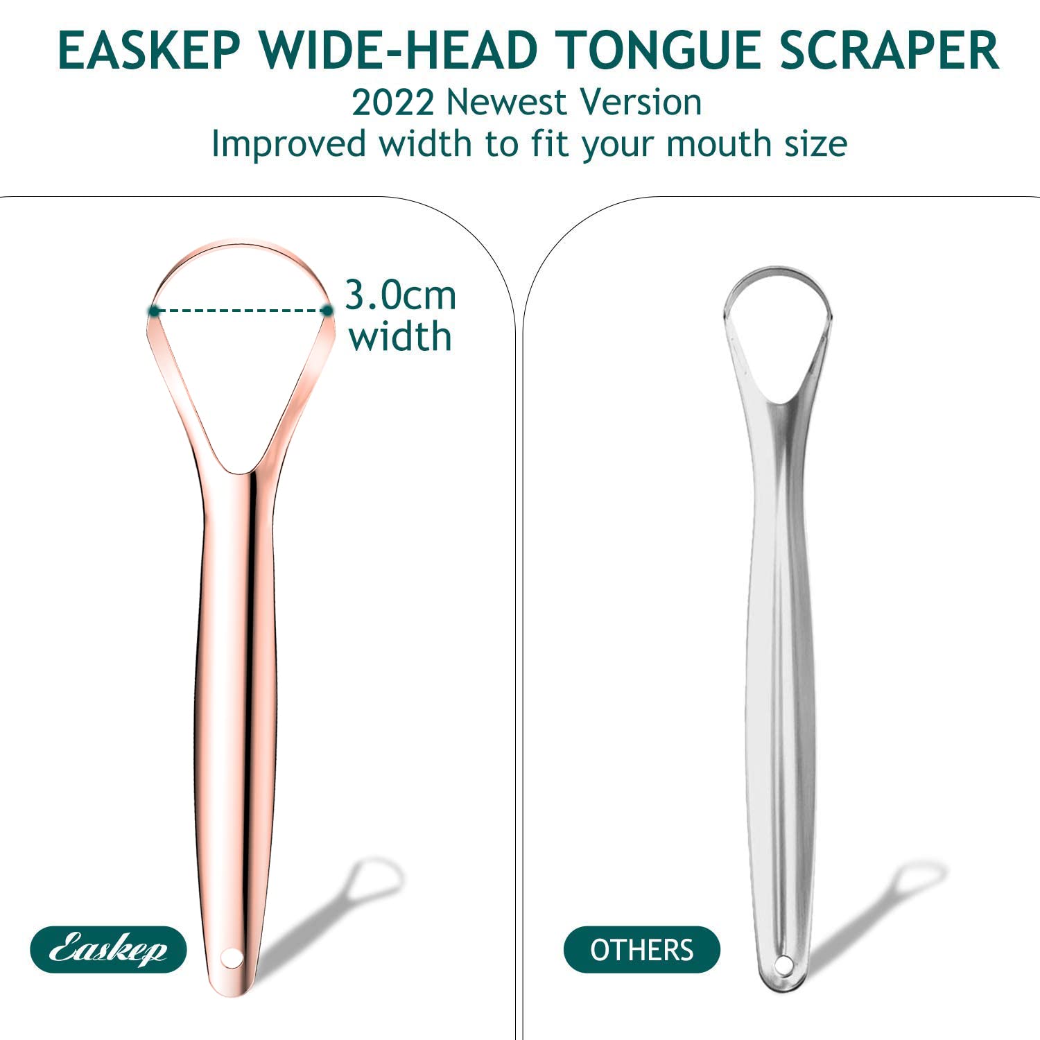 Raspador de lengua Easkep con cabeza ancha para limpieza eficiente