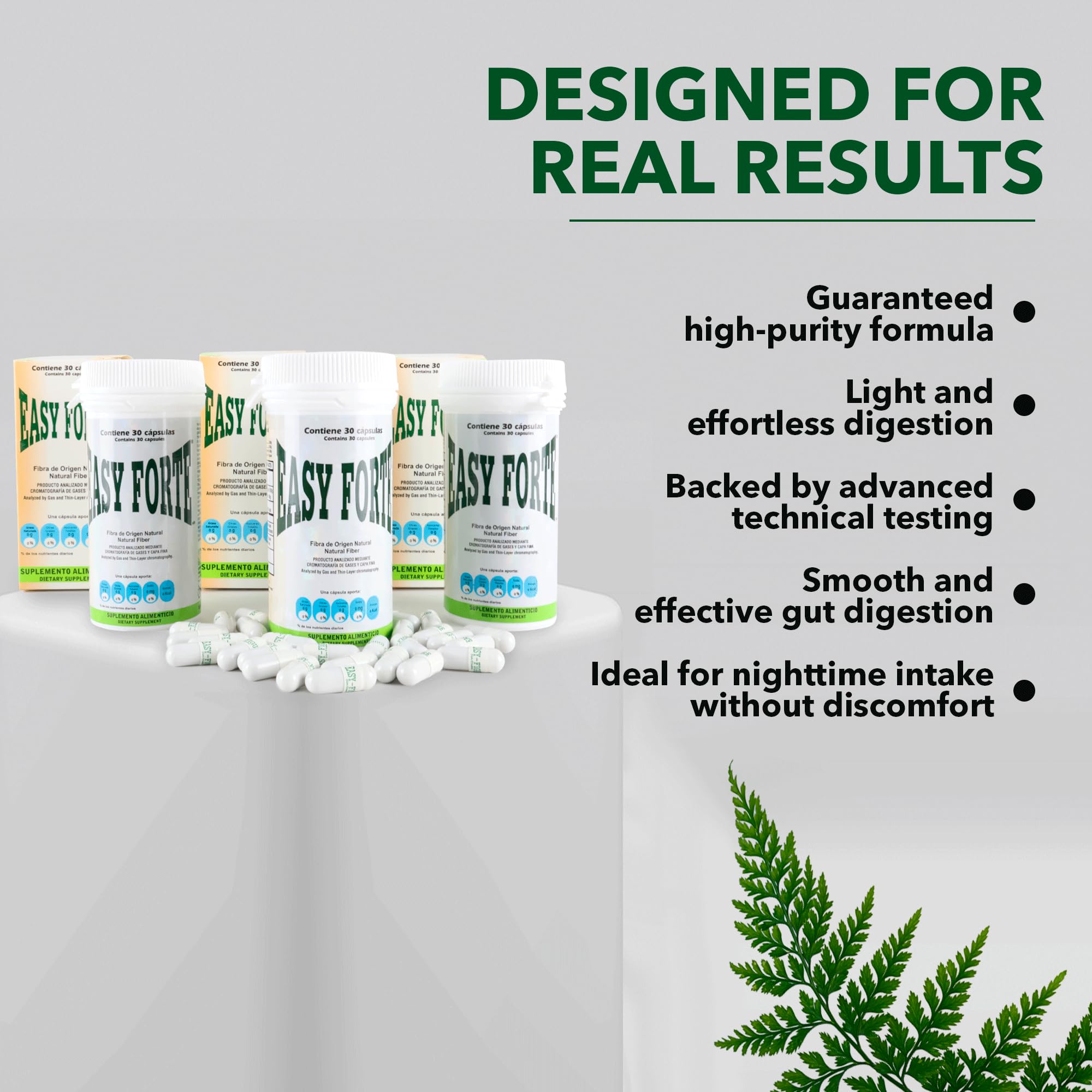 Easy Figure Easy Forte, etiqueta clara, confianza en un suplemento de fibra natural.