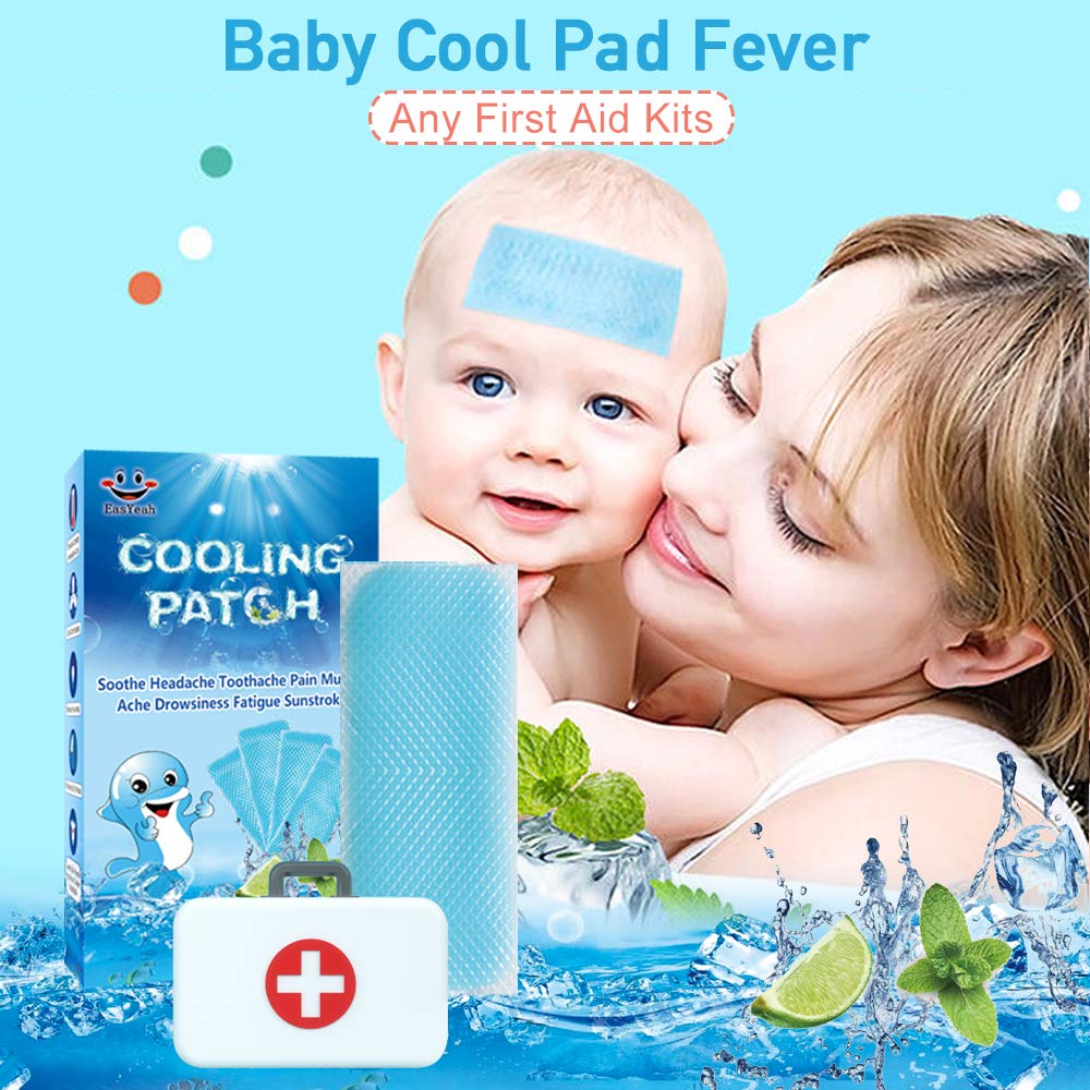 Parche frío EasYeah para dolor de cabeza, sensación fresca y calmante.