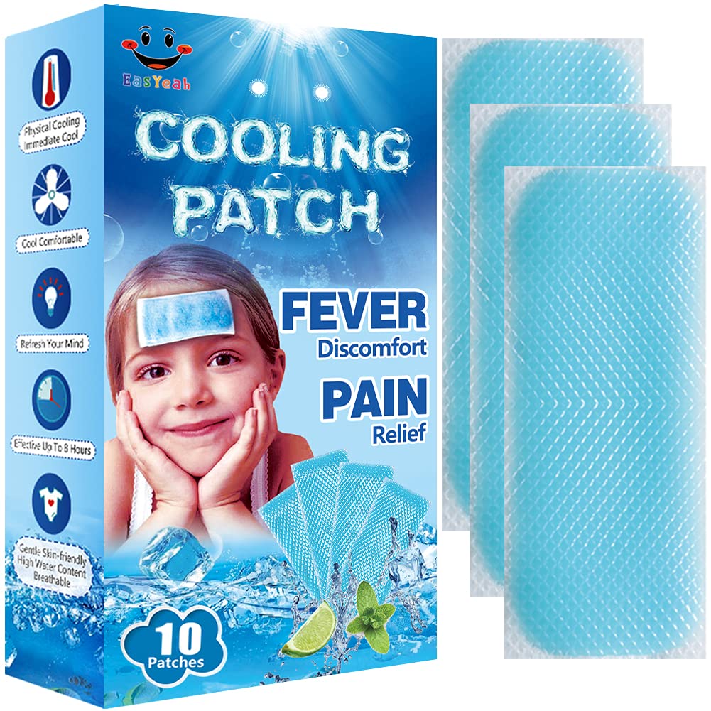 EASYEAH parches enfriamiento frente bebé, alivio suave para fiebre en la piel