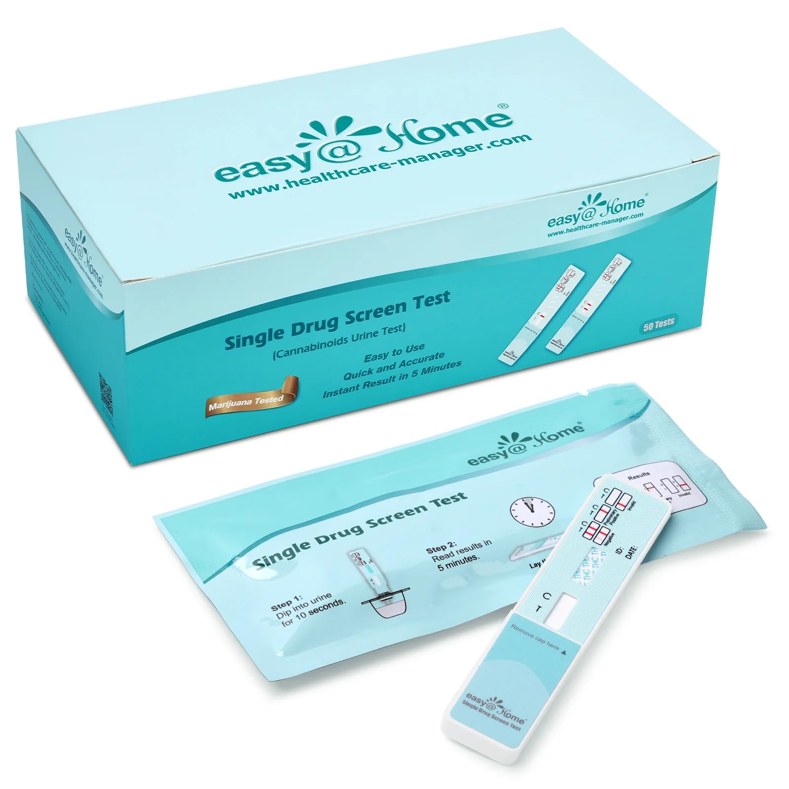 Easy@Home EDTH-114 caja del kit de prueba para uso en casa, ideal para monitorear la desintoxicación.