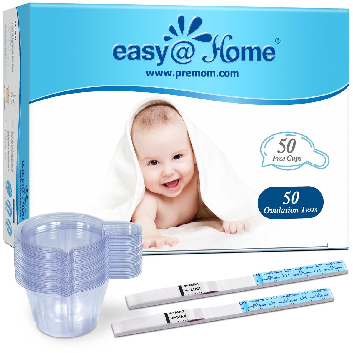 Easy@Home kit de ovulación con tiras y vasos para planificar tu ciclo