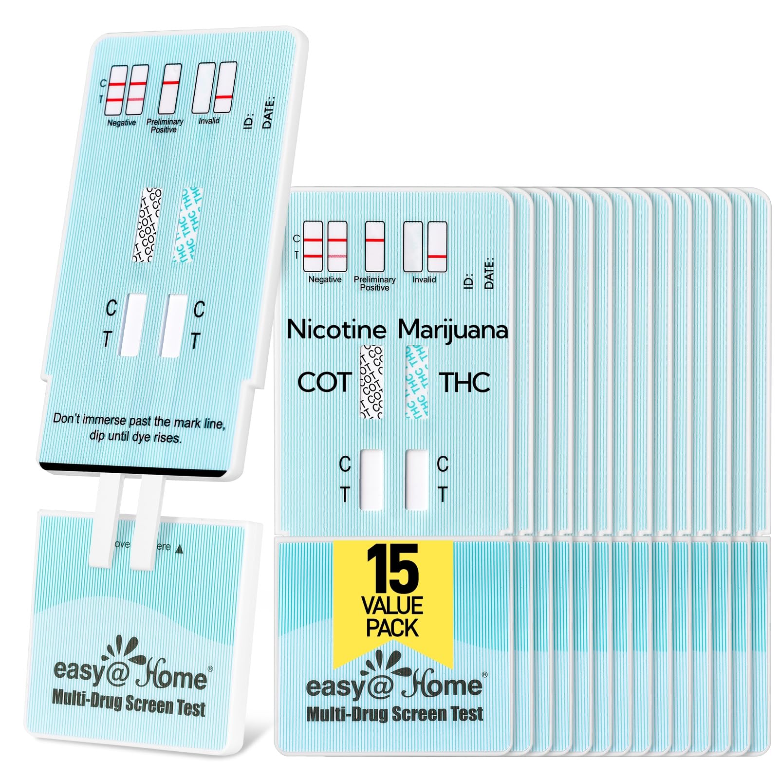 Easy@Home prueba detección multidroga 15 pack para uso doméstico.
