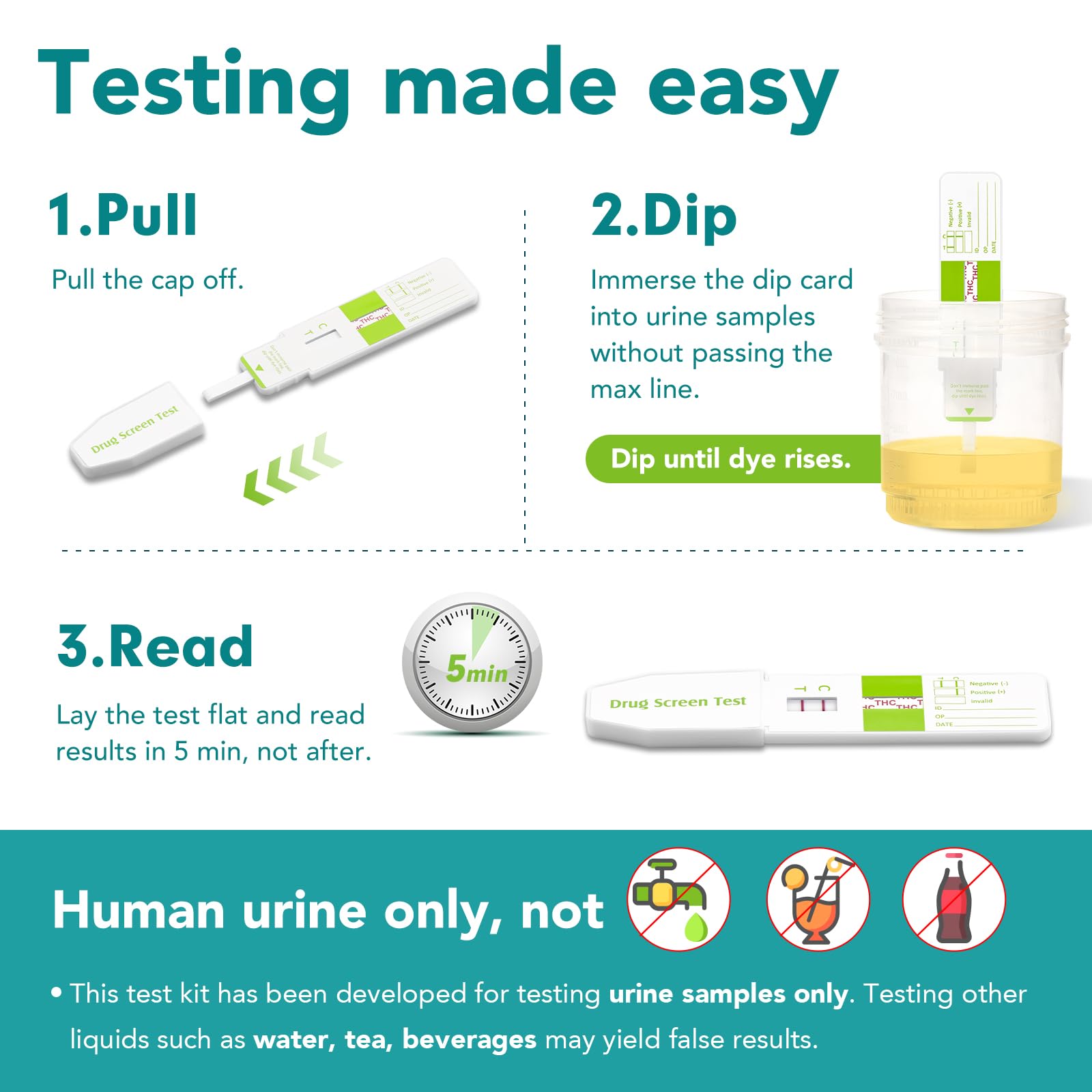 Easy@Home tiras THC en orina para detección rápida y uso doméstico seguro