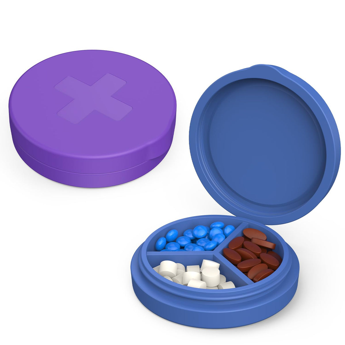 Caja Easyhope para pastillas con 3 compartimentos, organización de vitaminas.
