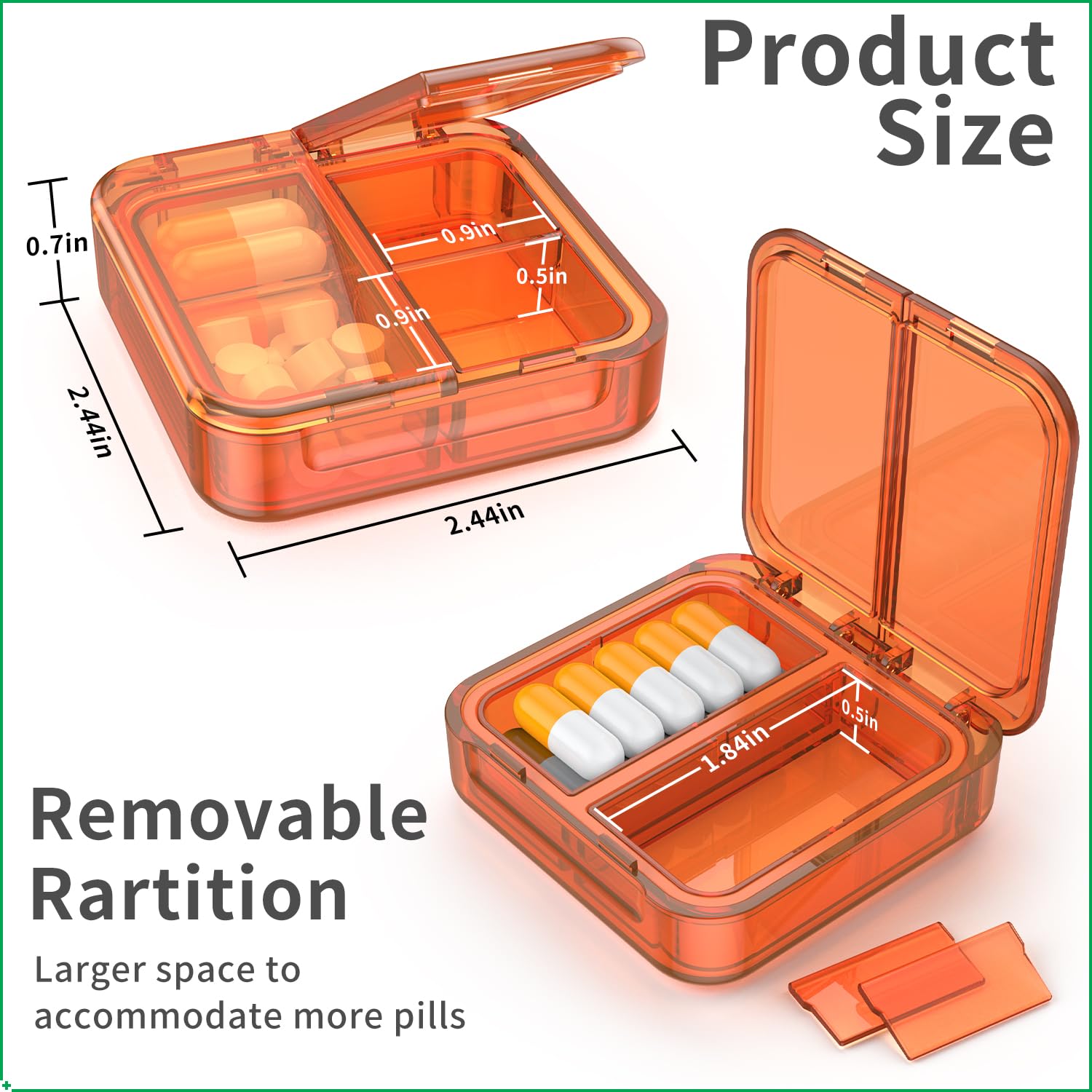 Easyhope divisores retirables para organizar pastillas, vitaminas o suplementos