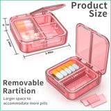 Easyhope portapildoras purpura con 4 compartimentos, organización diaria.