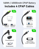 ES400 permite carga continua de CPAP sin interrupciones.