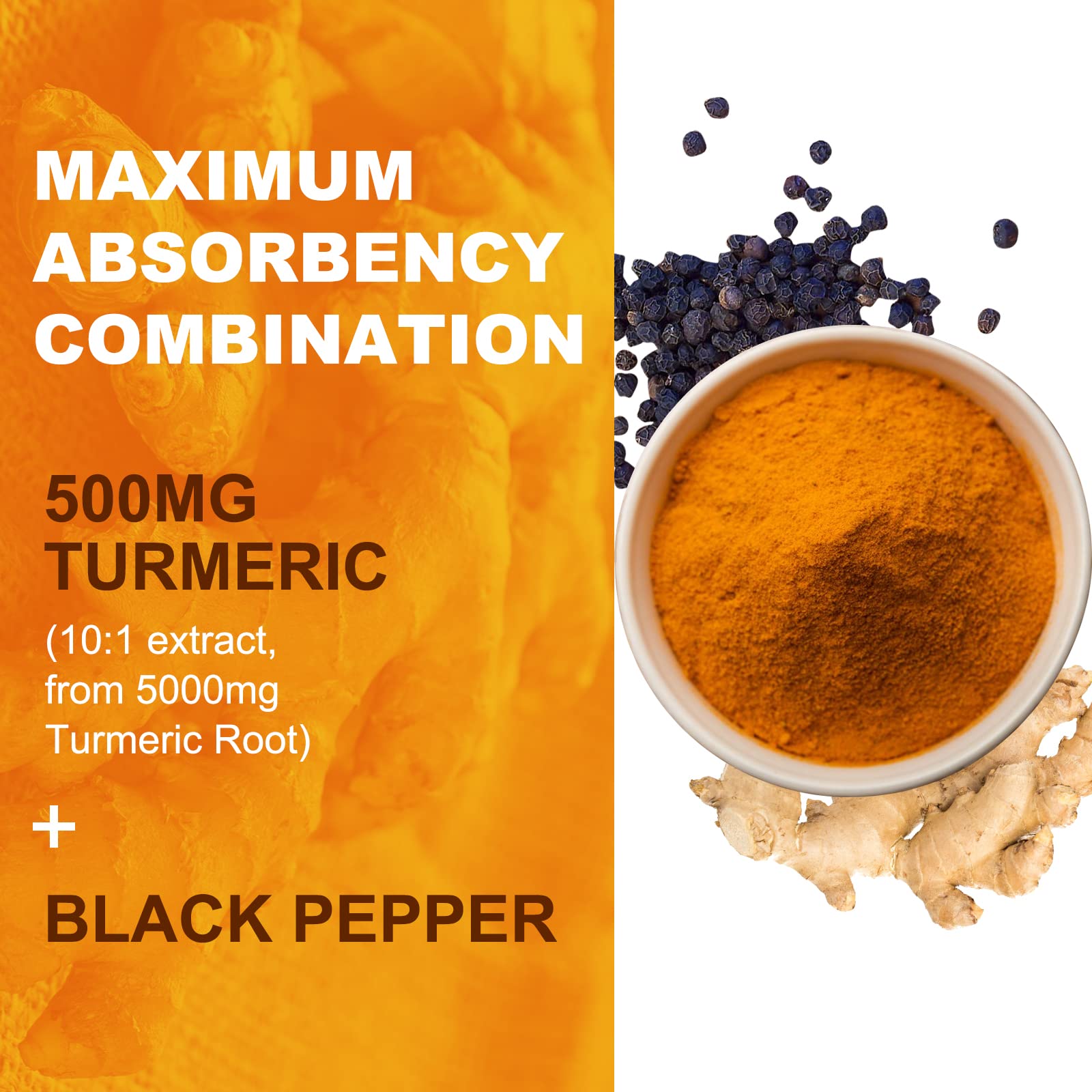 Ingredientes clave: cúrcuma, jengibre, pimienta negra y vitamina C de EAZGOO.