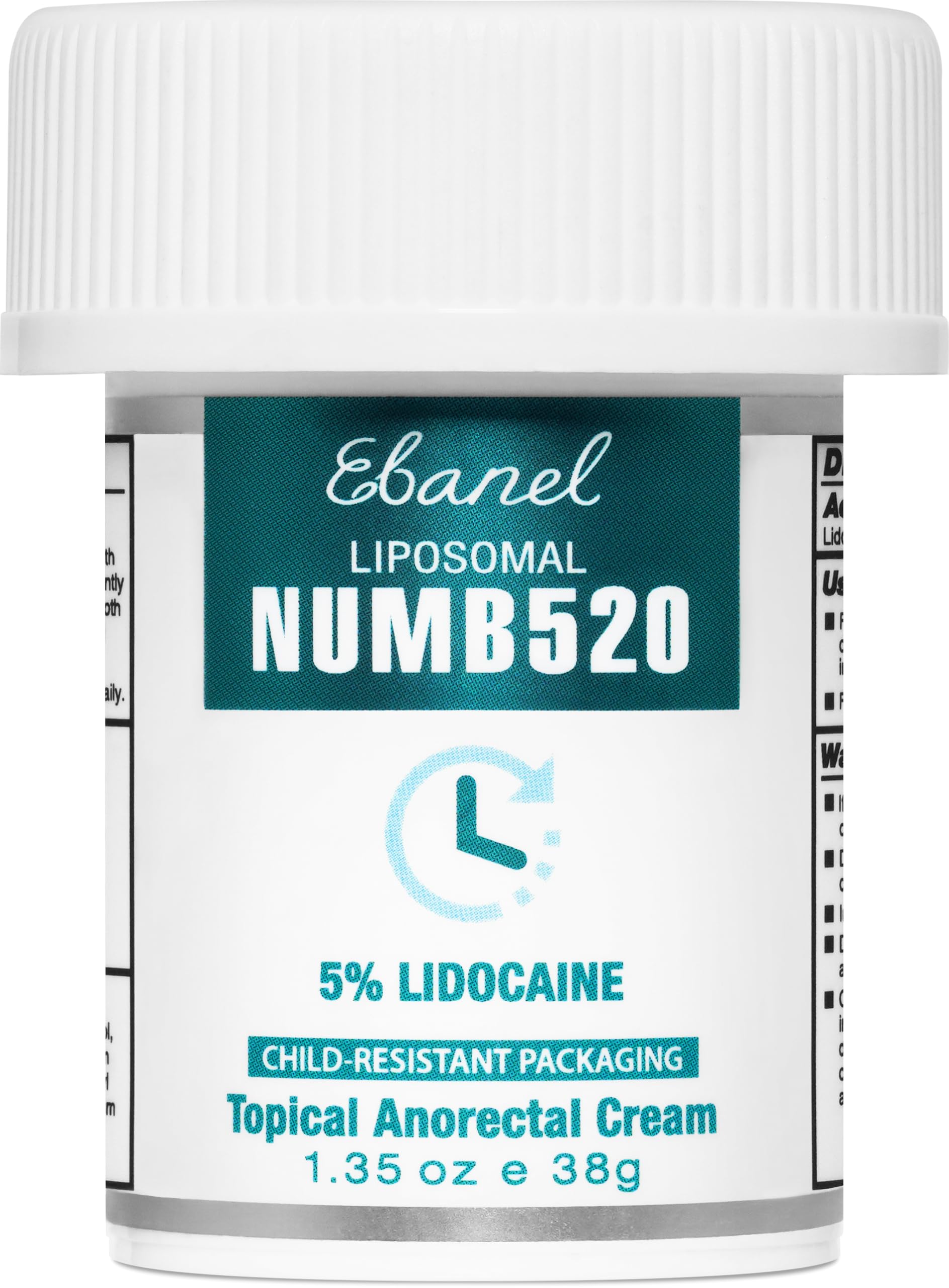 Ebanel crema anestésica 5% lidocaína, alivio localizado rápido.