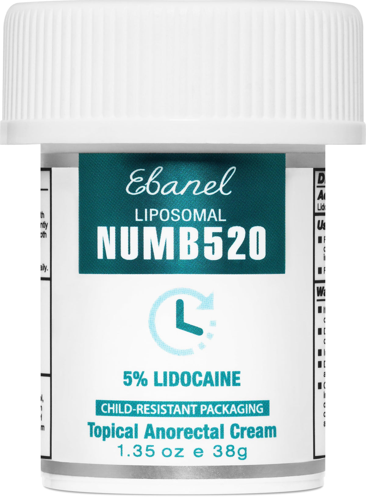 Ebanel crema anestésica 5% lidocaína, alivio localizado rápido.