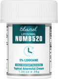 Ebanel crema anestésica 5% lidocaína, alivio localizado rápido.