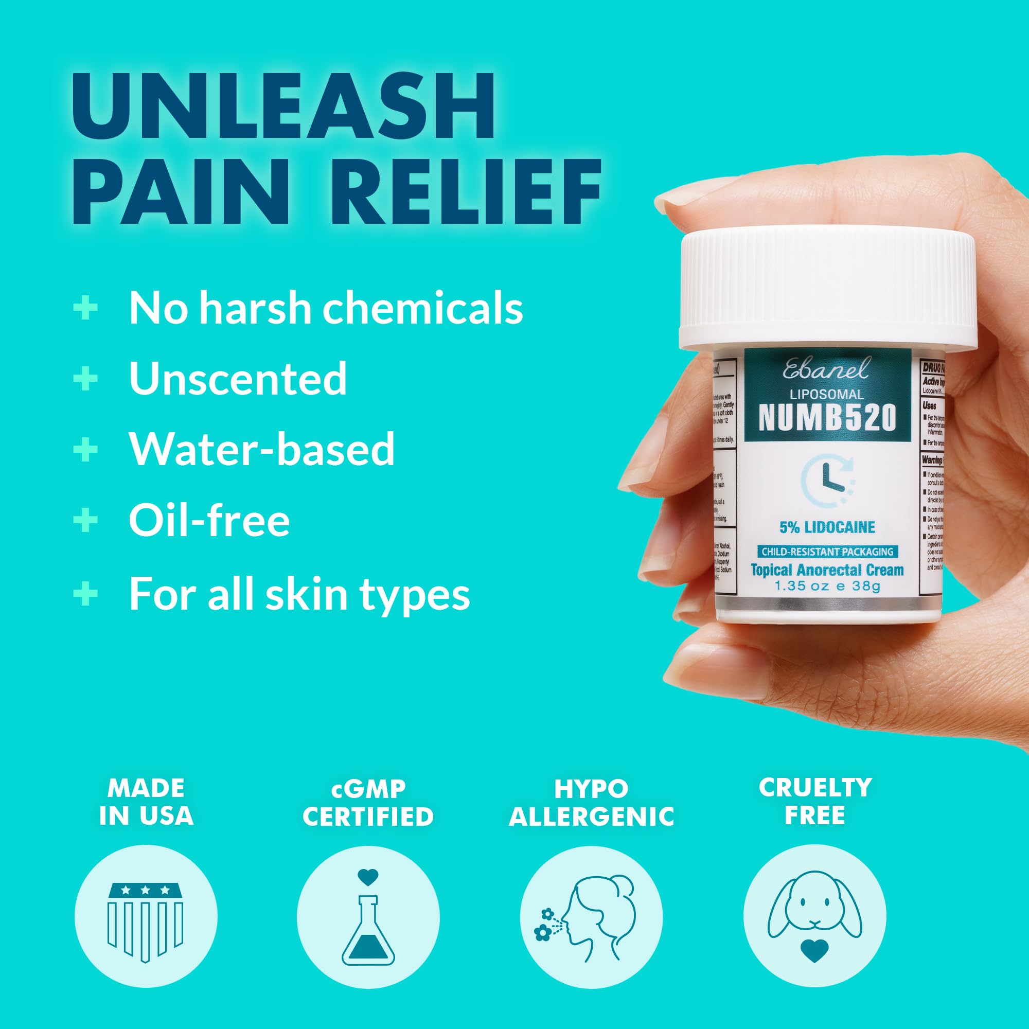 Ebanel crema sin aceite y olor neutro para uso diario.
