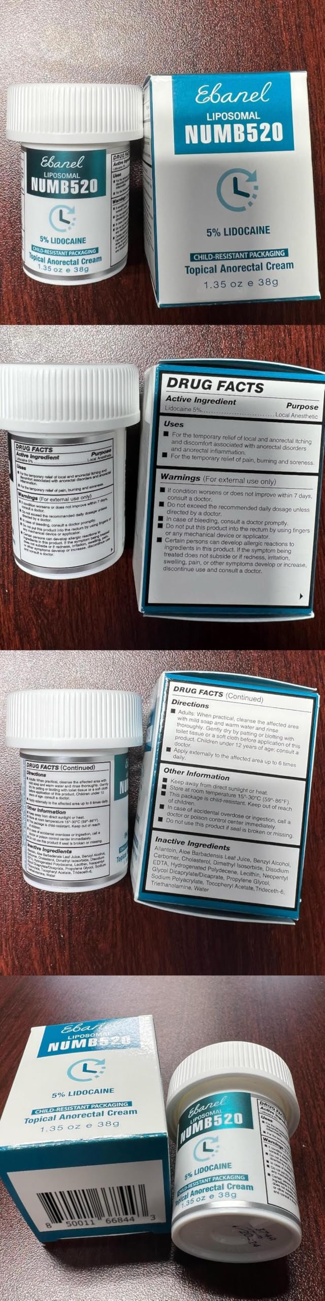 Ebanel crema con tapa de seguridad, uso familiar seguro.