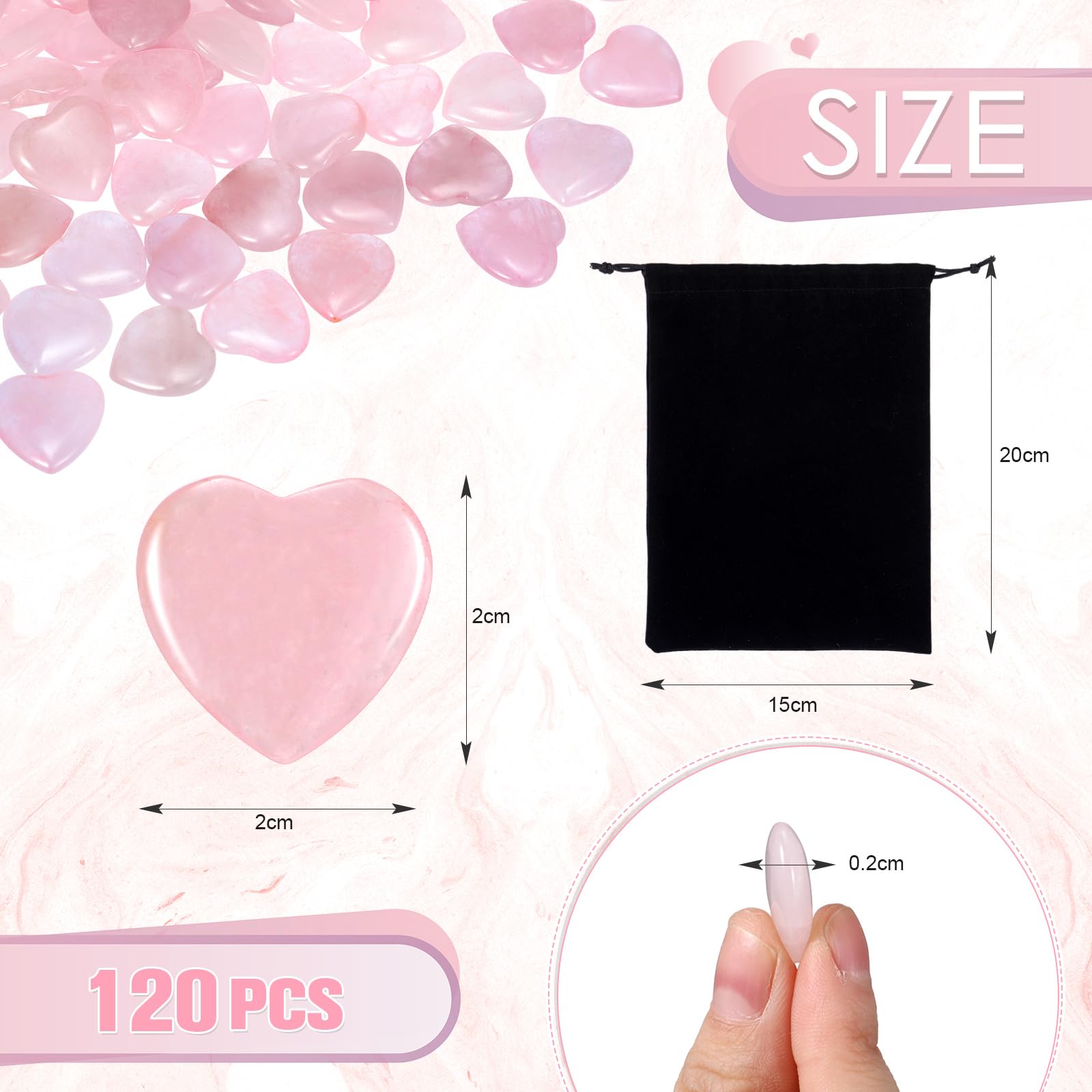Ecation bolsa de lana negra para cuarzo rosa, regalo elegante y práctico.