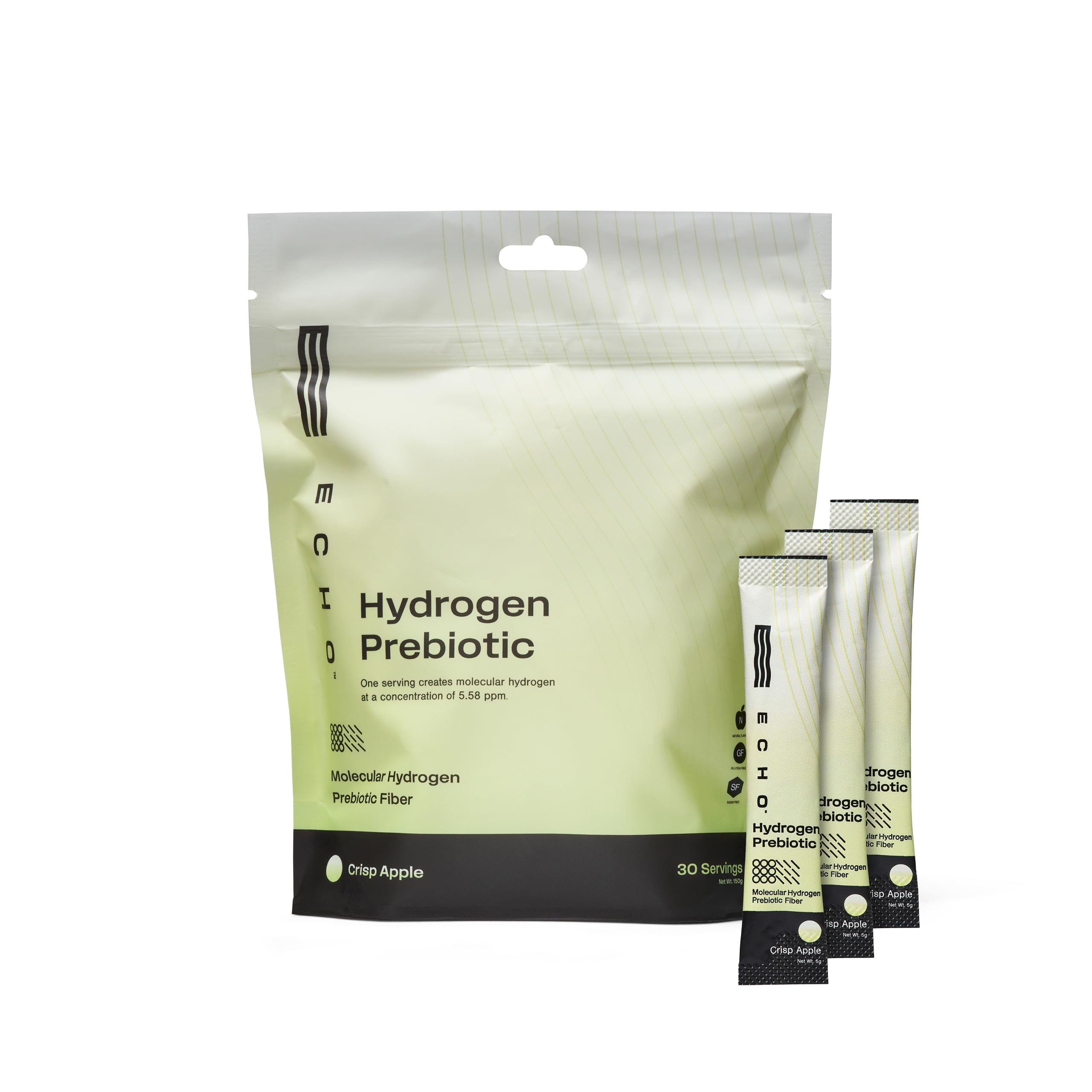 Echo Water: mezcla prebiótica de manzana crujiente para digestión equilibrada.