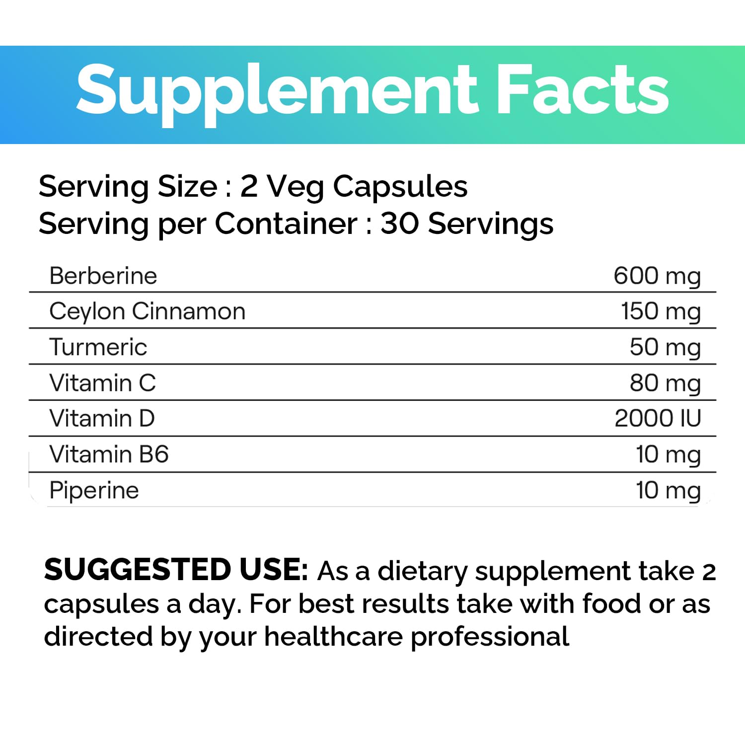 EchoHeals Berberina – vitaminas B6, C y D para apoyo diario