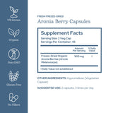 Frasco de cápsulas ECLECTIC INSTITUTE de aronia para antioxidantes naturales