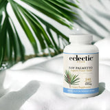 Eclectic Institute Saw Palmetto: etiqueta vegana y libre de OGM.
