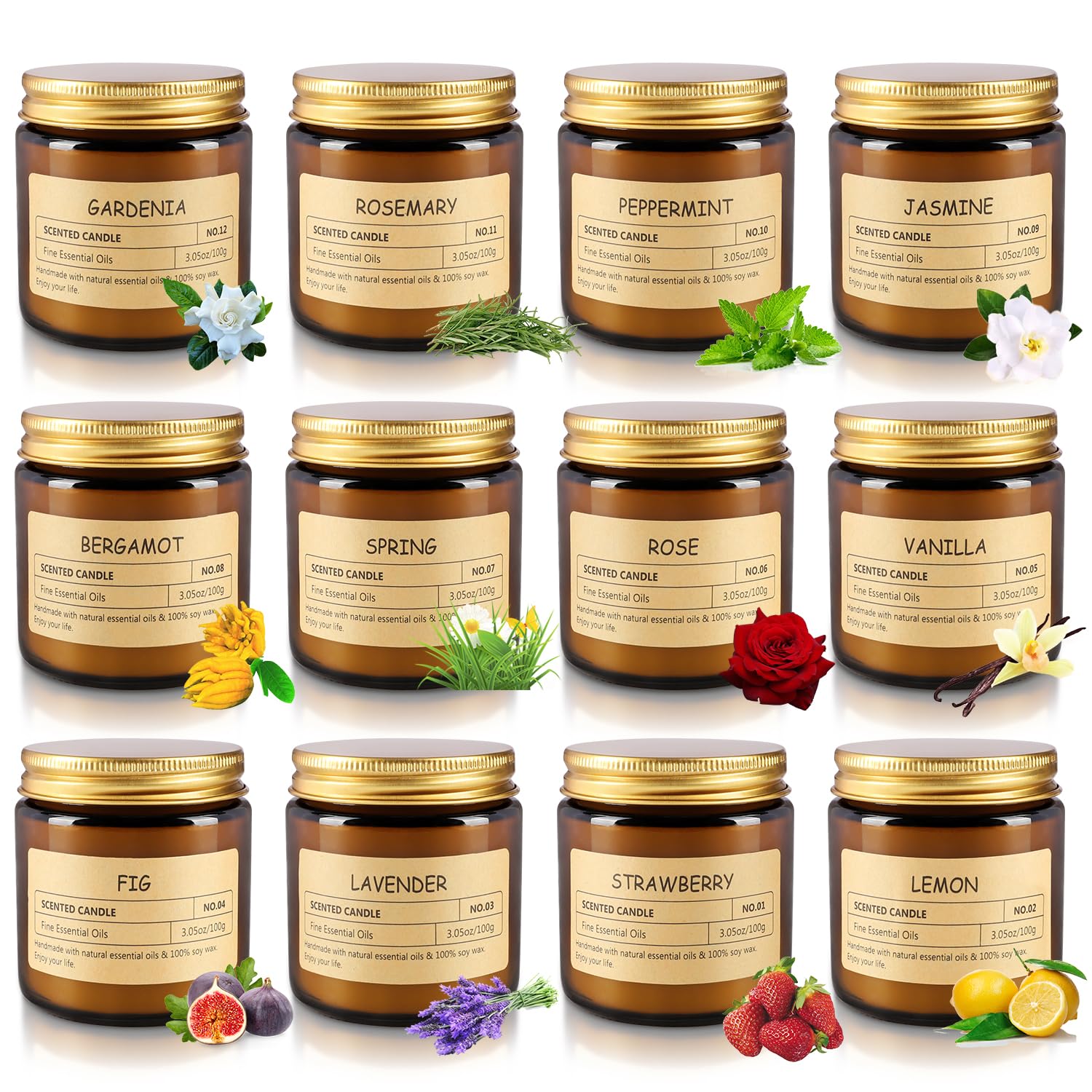 Velas ECLHTLNY olor jazmín para serenidad floral