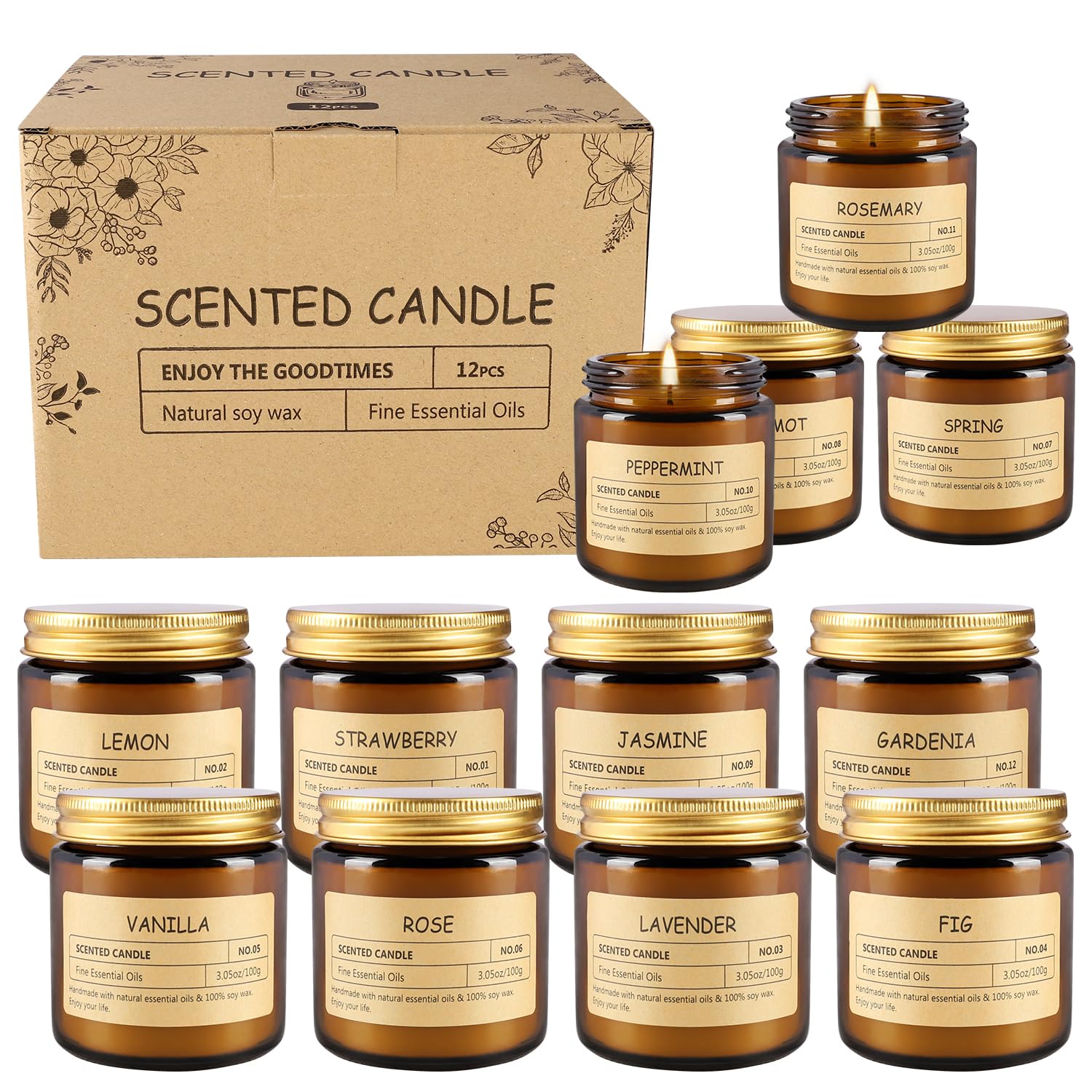 Velas ECLHTLNY olor pino blanco para aroma natural