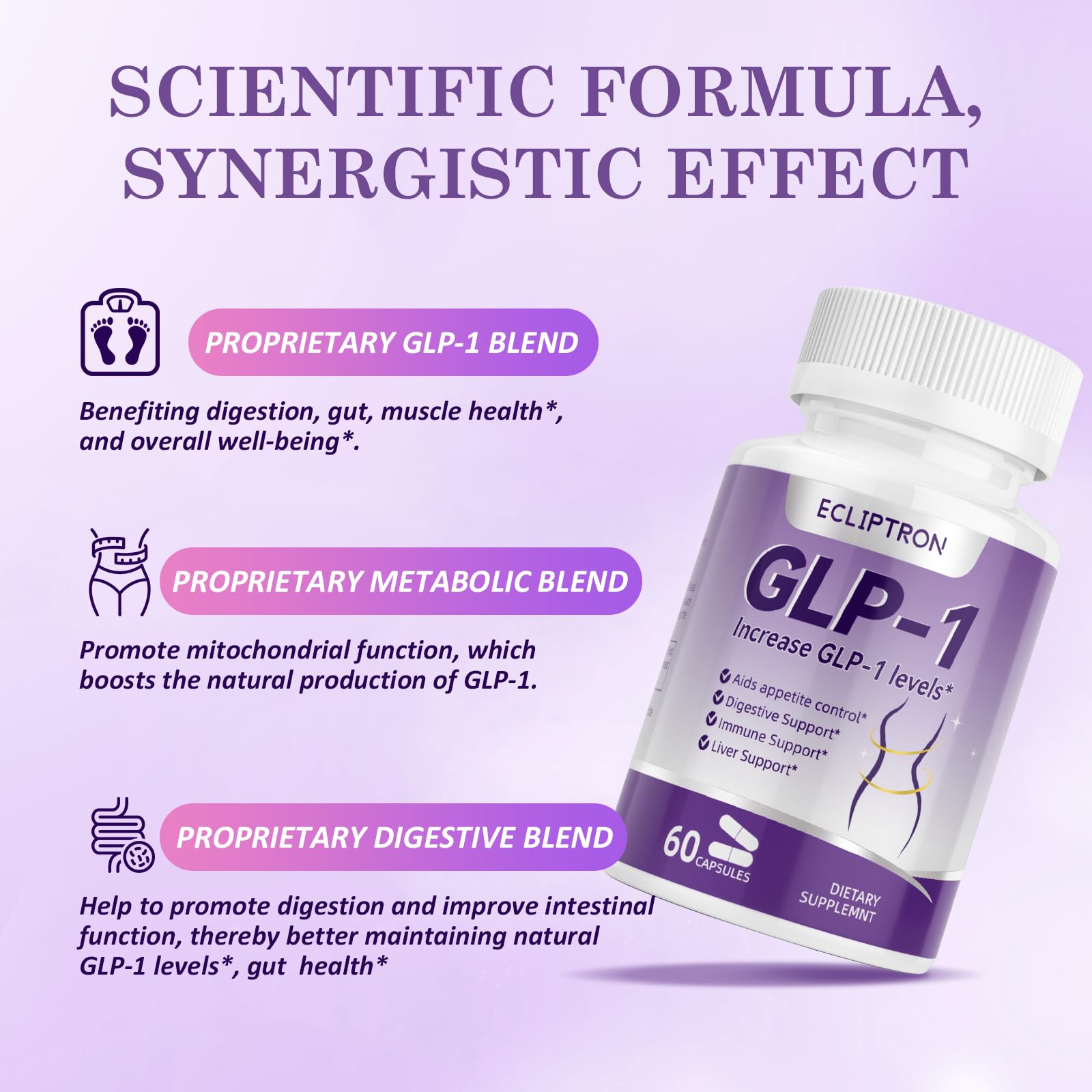 Probióticos Akkermansia en Ecliptron GLP-1, apoyo para la salud intestinal