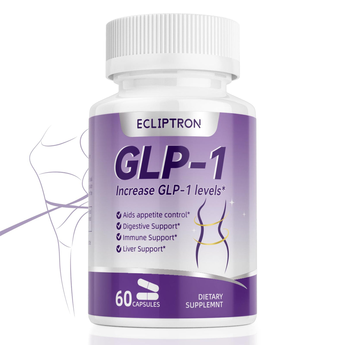 Ecliptron GLP-1 Suplemento cápsulas, apoyo natural para el bienestar digestivo