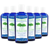Eco-Dent enjuague bucal sin alcohol con menta, botella visible, frescura duradera.
