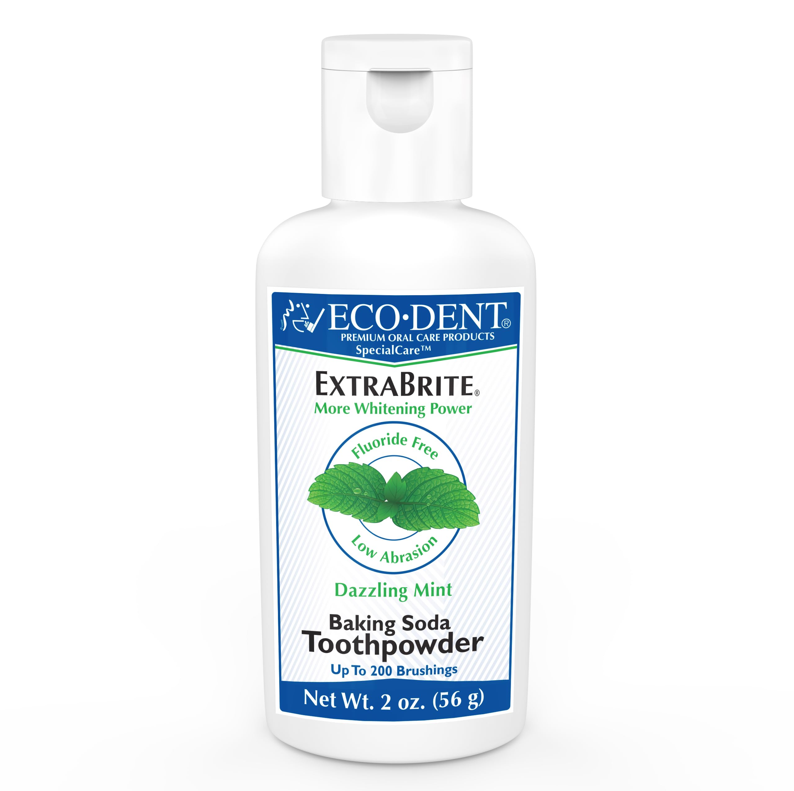Eco-Dent ExtraBrite polvo dental bicarbonato, limpieza suave y efectiva