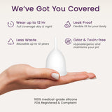 EcoBlossom copa menstrual, cómodo para uso de hasta 12 horas