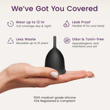EcoBlossom copa menstrual, diseño anti-fugas para protección confiable.