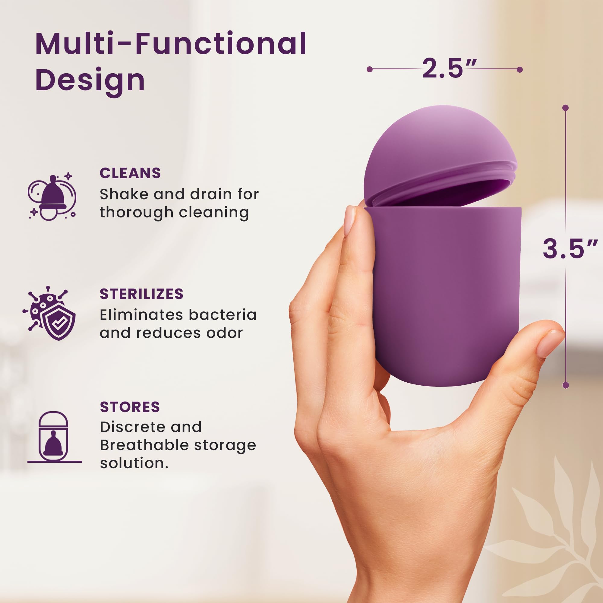EcoBlossom copa menstrual diseño higiénico evita irritaciones.