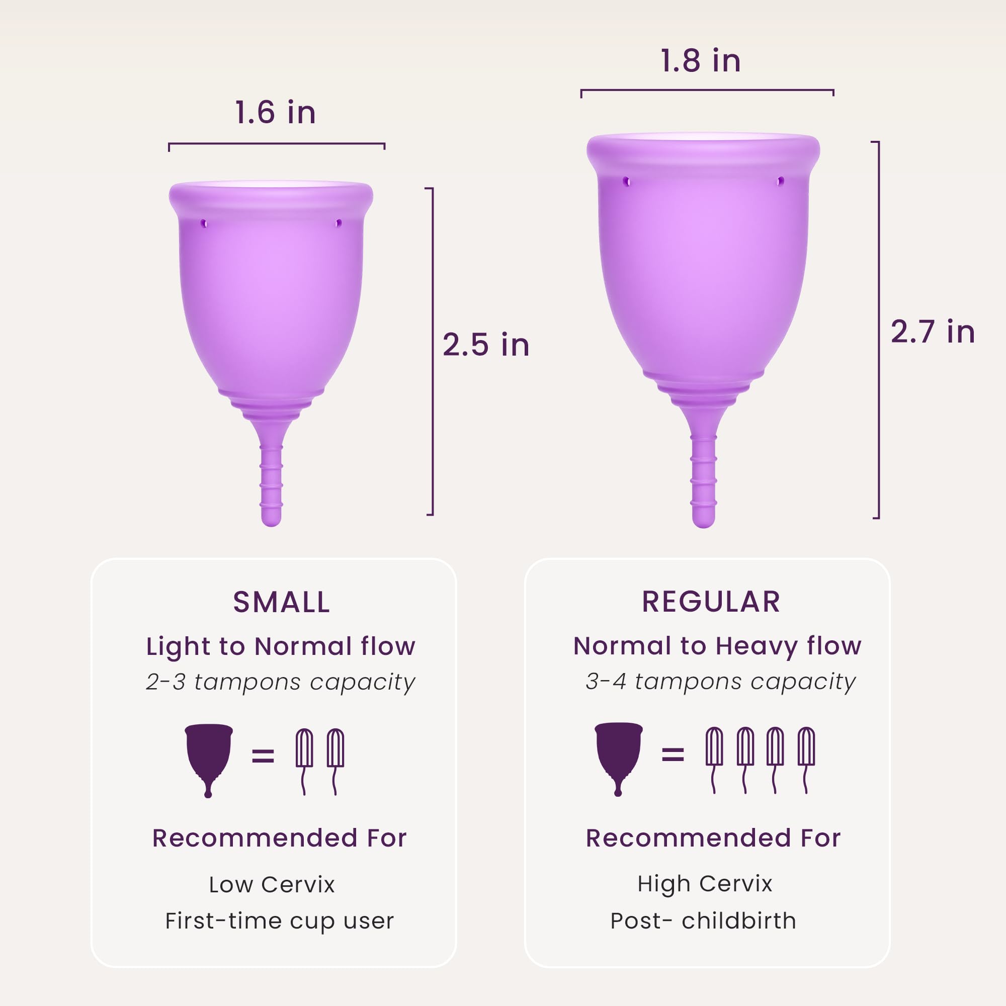 EcoBlossom copa menstrual, uso continuo de hasta 12 horas