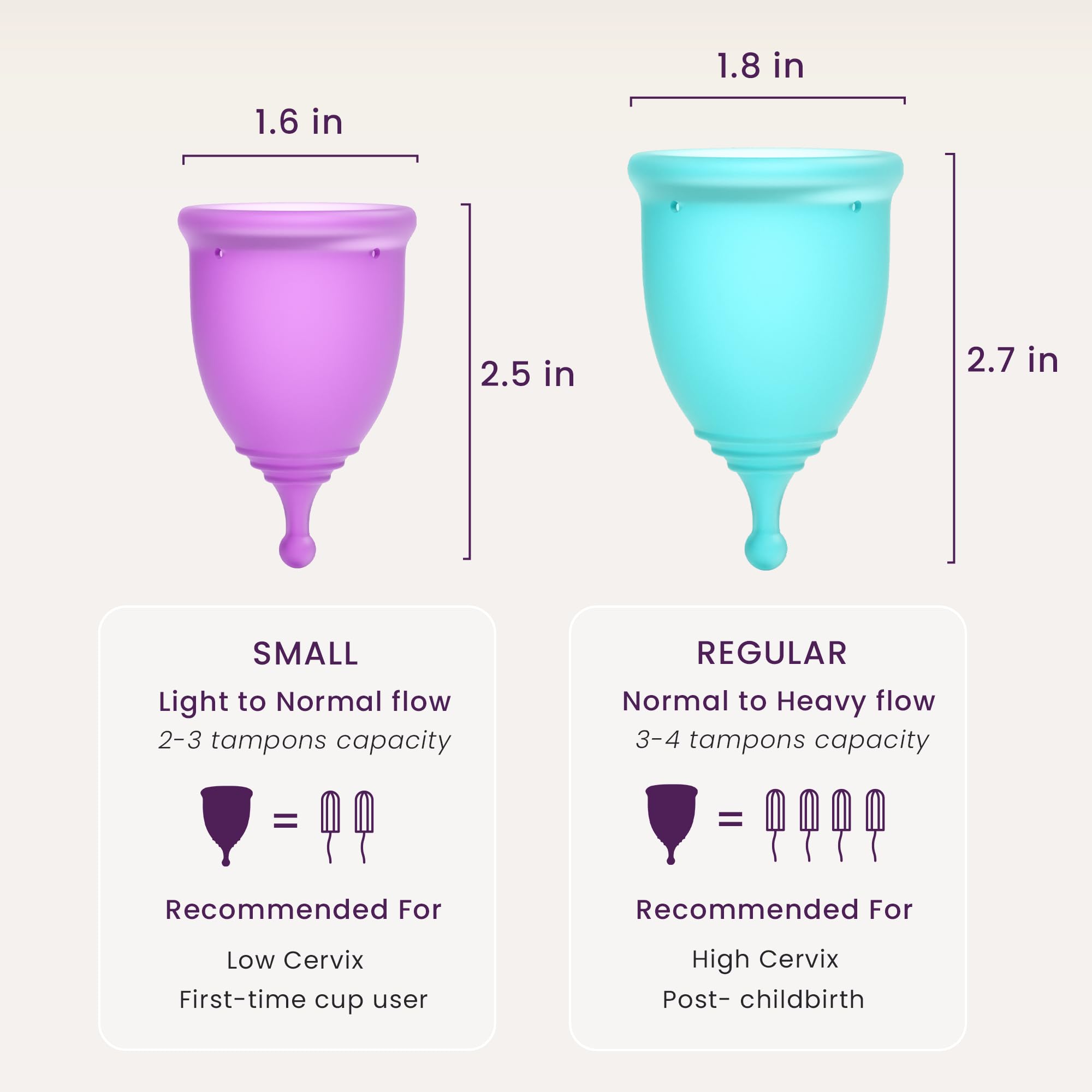 Ecoblossom copa menstrual grande en uso cómodo y seguro