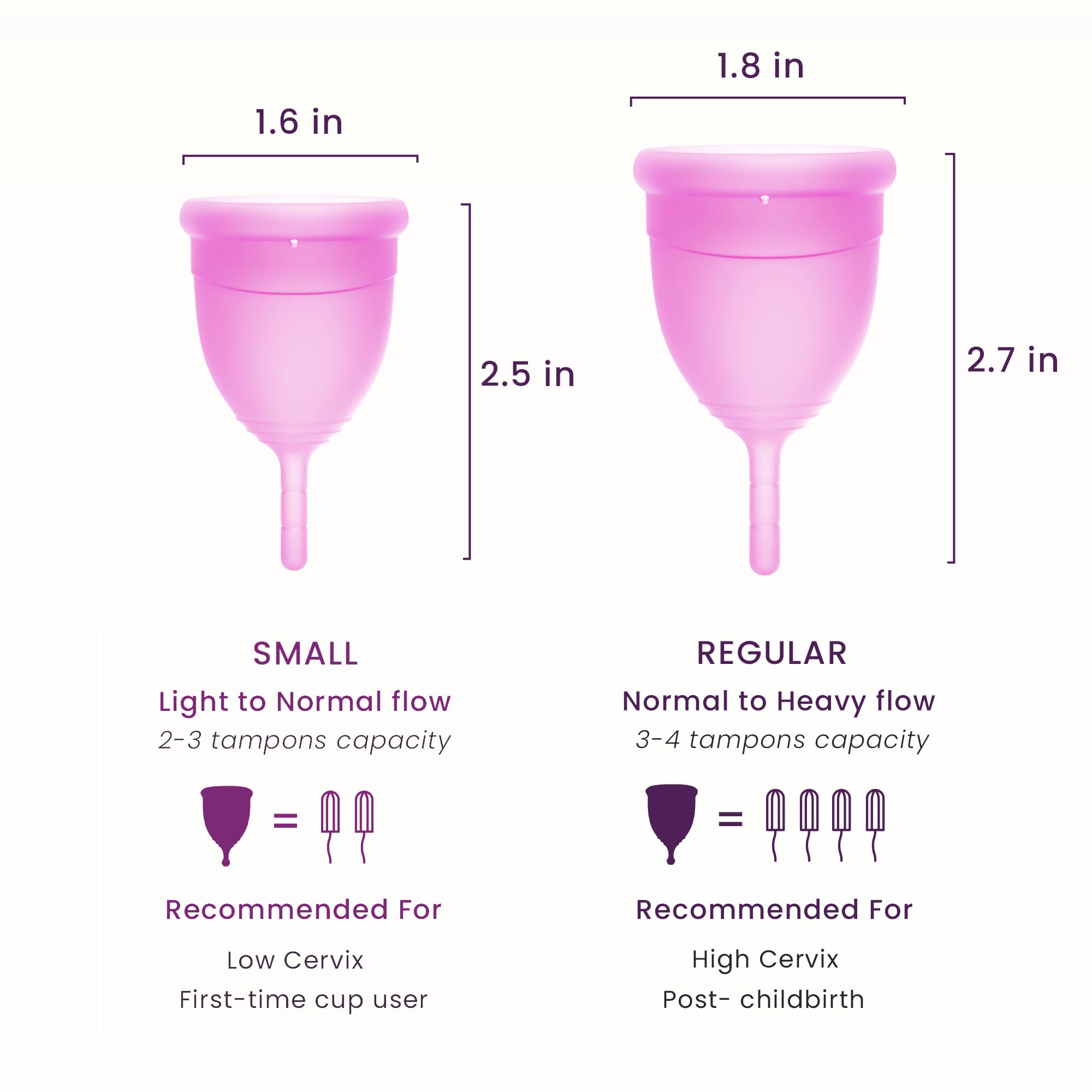 EcoBlossom copa menstrual regular, opción sostenible frente a desechables