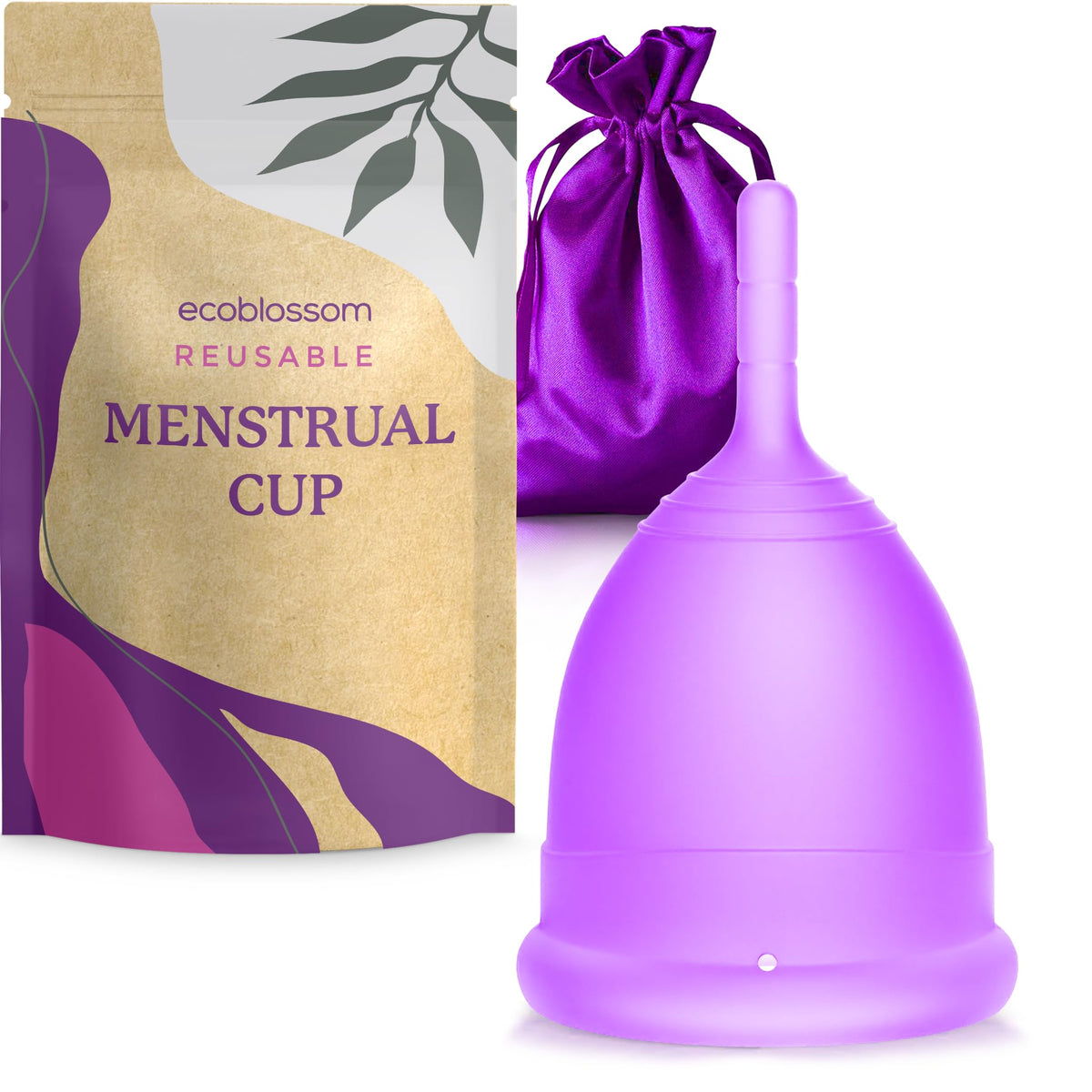 EcoBlossom copa menstrual de silicona suave para mayor comodidad durante el periodo.