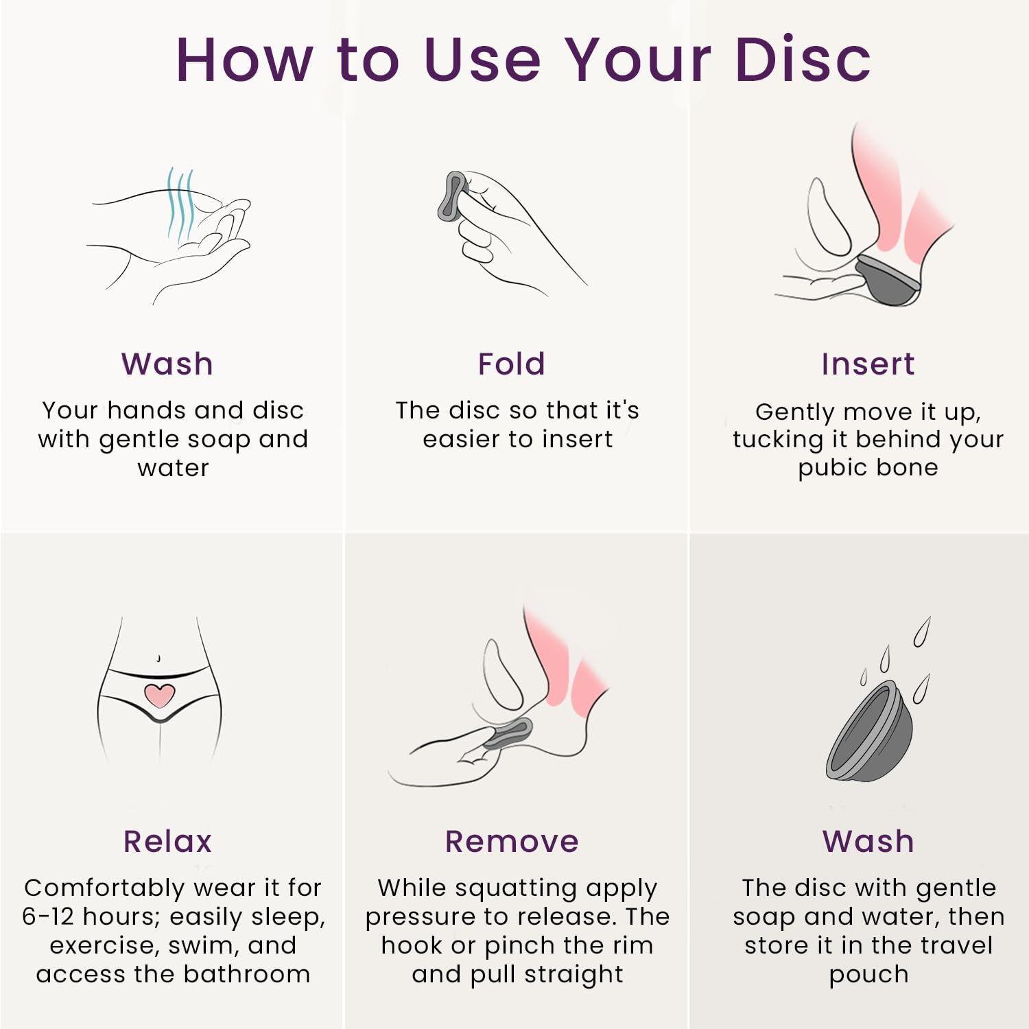 EcoBlossom disco, fácil de insertar y retirar, ideal para adolescentes y adultas.