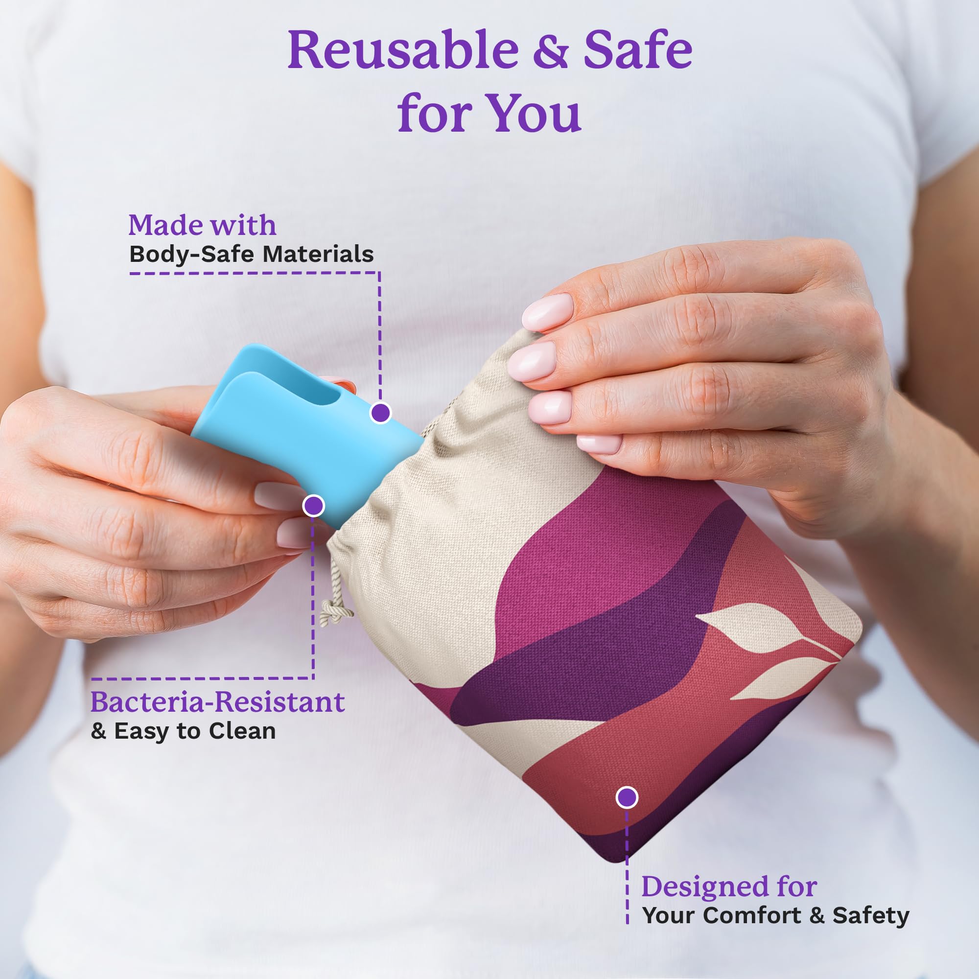 EcoBlossom: protección higiénica durante el uso y almacenamiento.