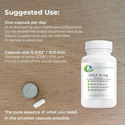 Sin soja: EcoIntegratives DHEA 10 mg micronizado para distintas dietas.