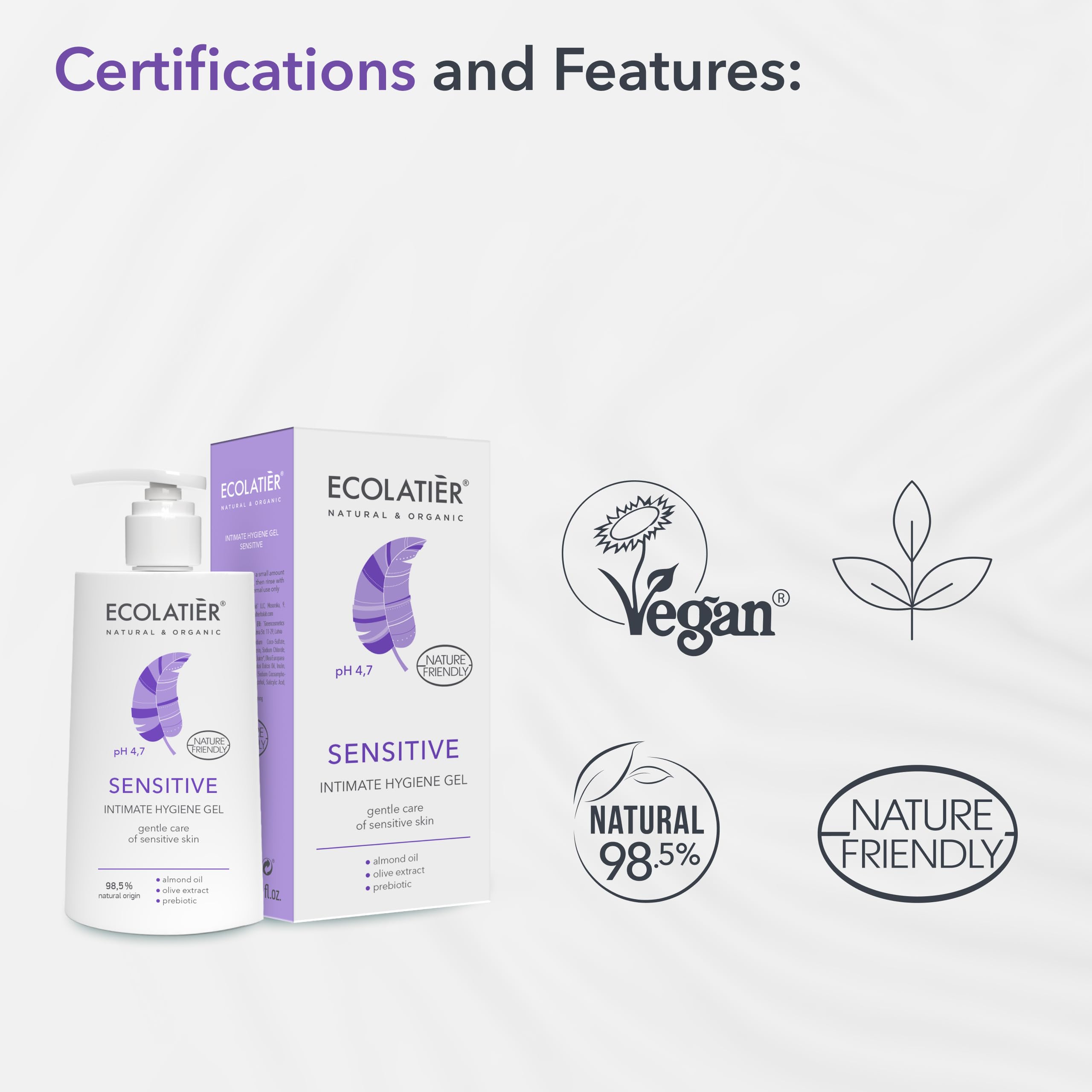 ECOLATIÈR composición con aloe vera y aceite de almendra para confort diario.