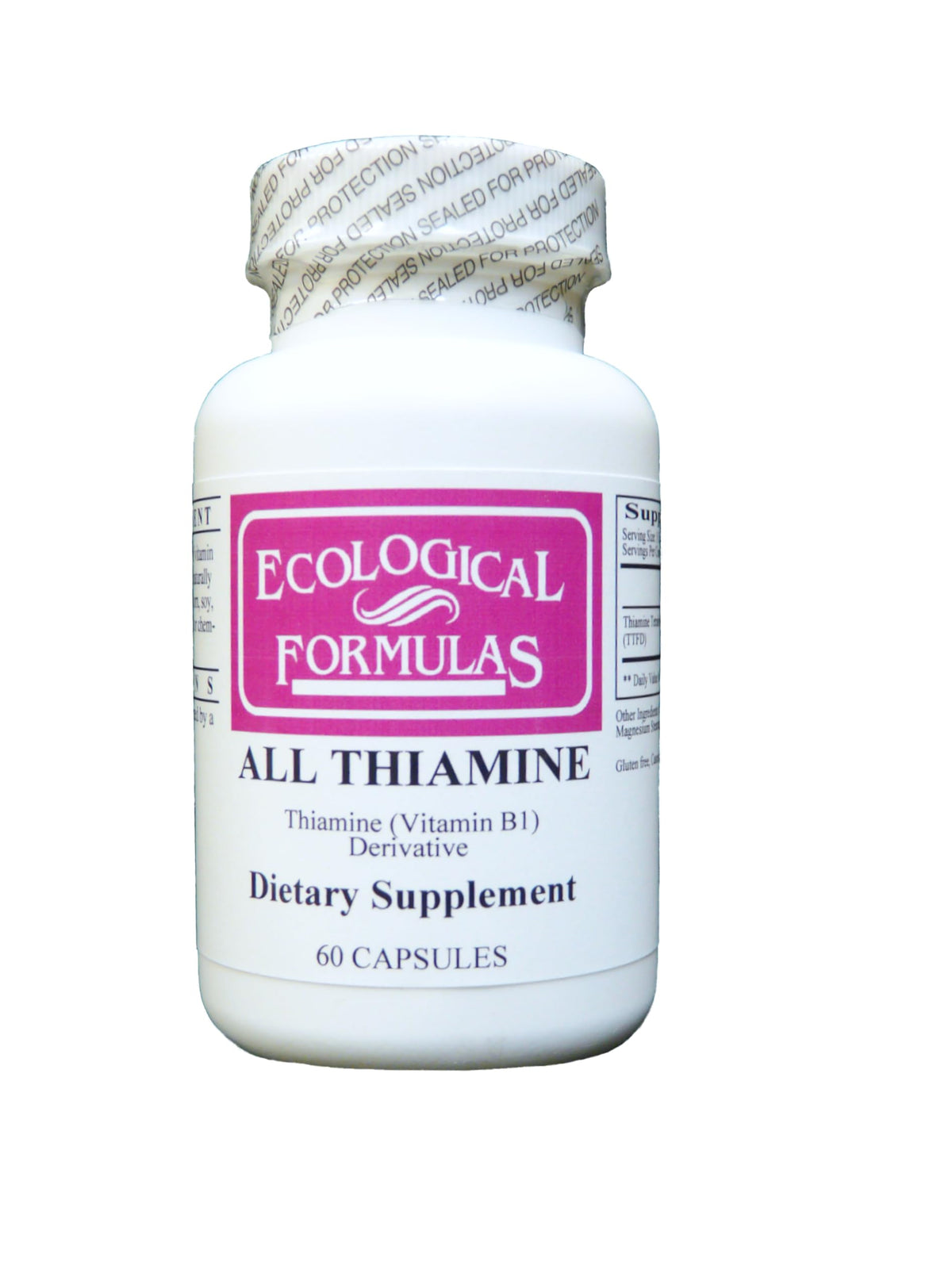 Allithiamine de Ecological Formulas: cápsulas de 50 mg para uso diario de tiamina.