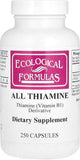 Ecological Formulas Allithiamine 50 mg cápsulas, suplemento diario de vitamina B1 para apoyo general.