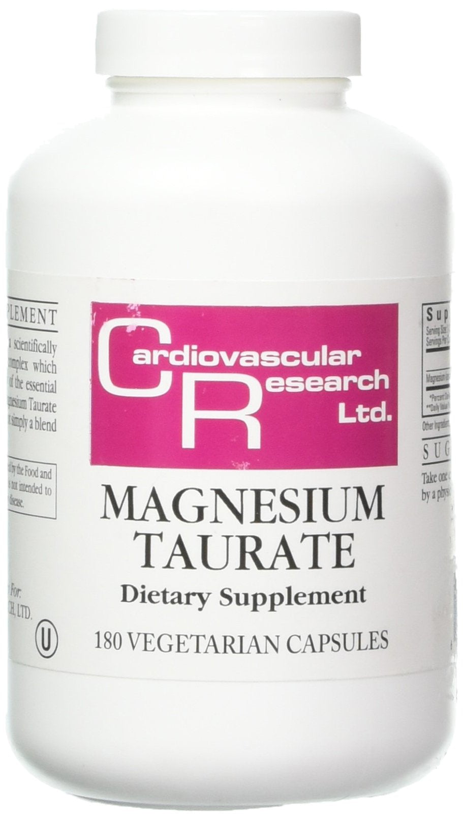 Ecological Formulas magnesio taurato cápsula 125 mg, recomendado por profesionales de la salud
