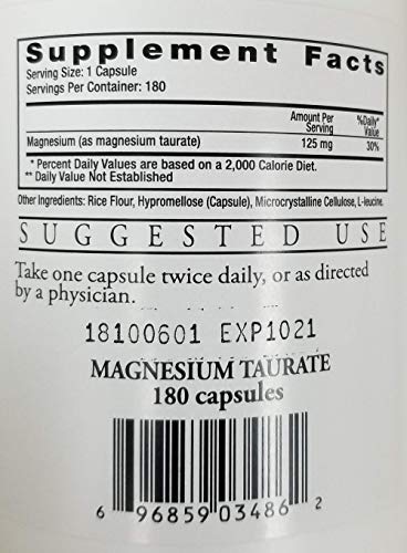 Ecological Formulas magnesio taurato, etiqueta frontal, fórmula profesional para prácticas de salud