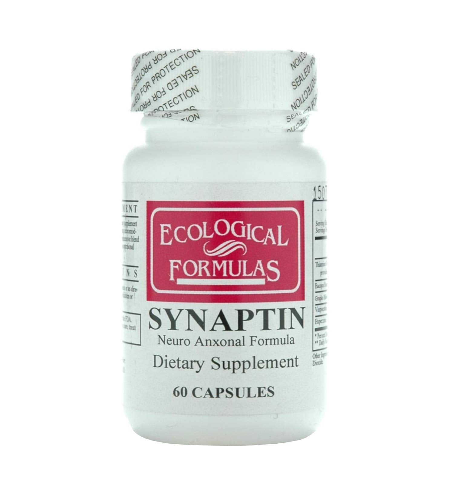 Synaptin Neuro Anxonal Fórmula de Ecological Formulas, botella de cápsulas para el apoyo de la memoria