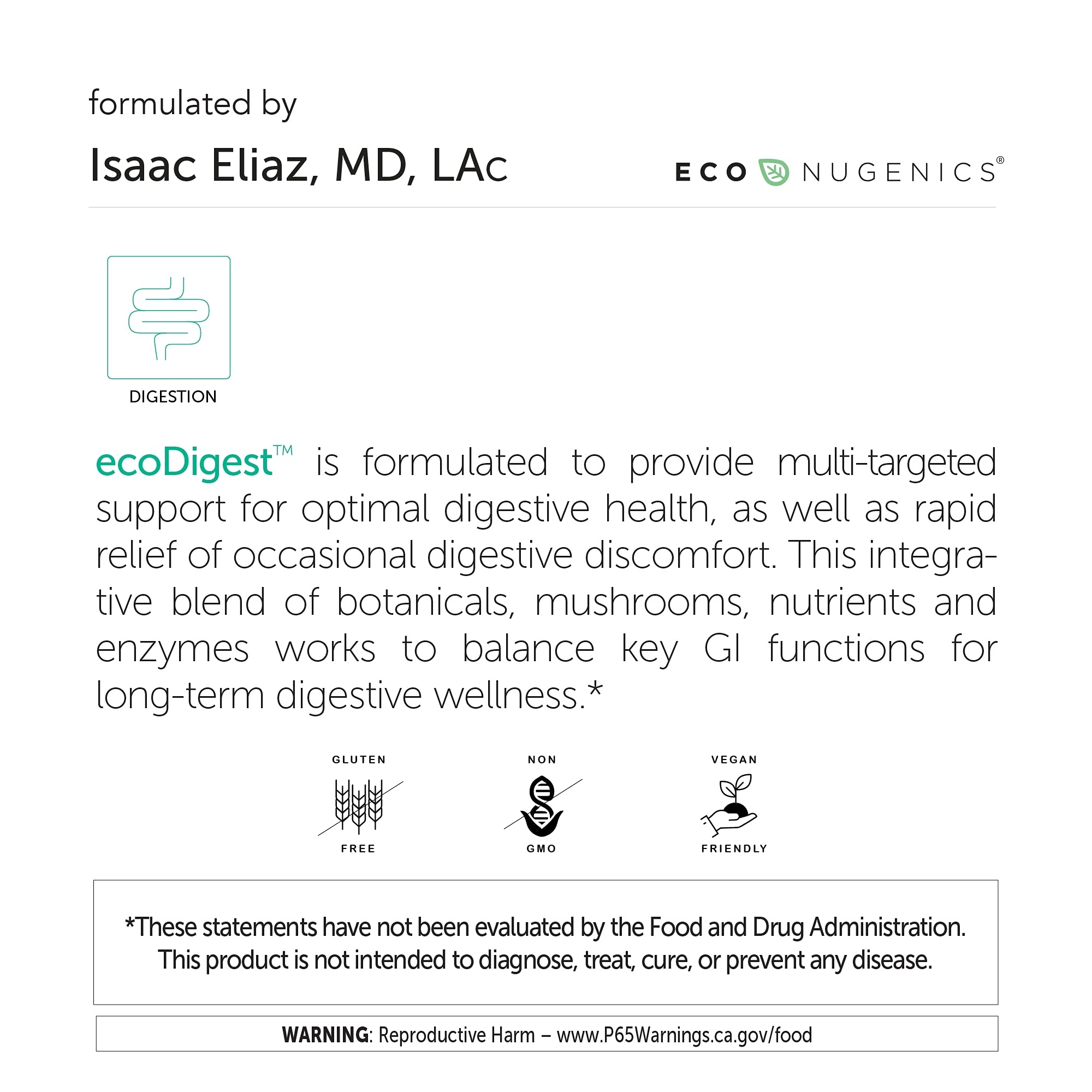EcoDigest EcoNugenics: minerales zinc y cromo para metabolismo y defensa digestiva.
