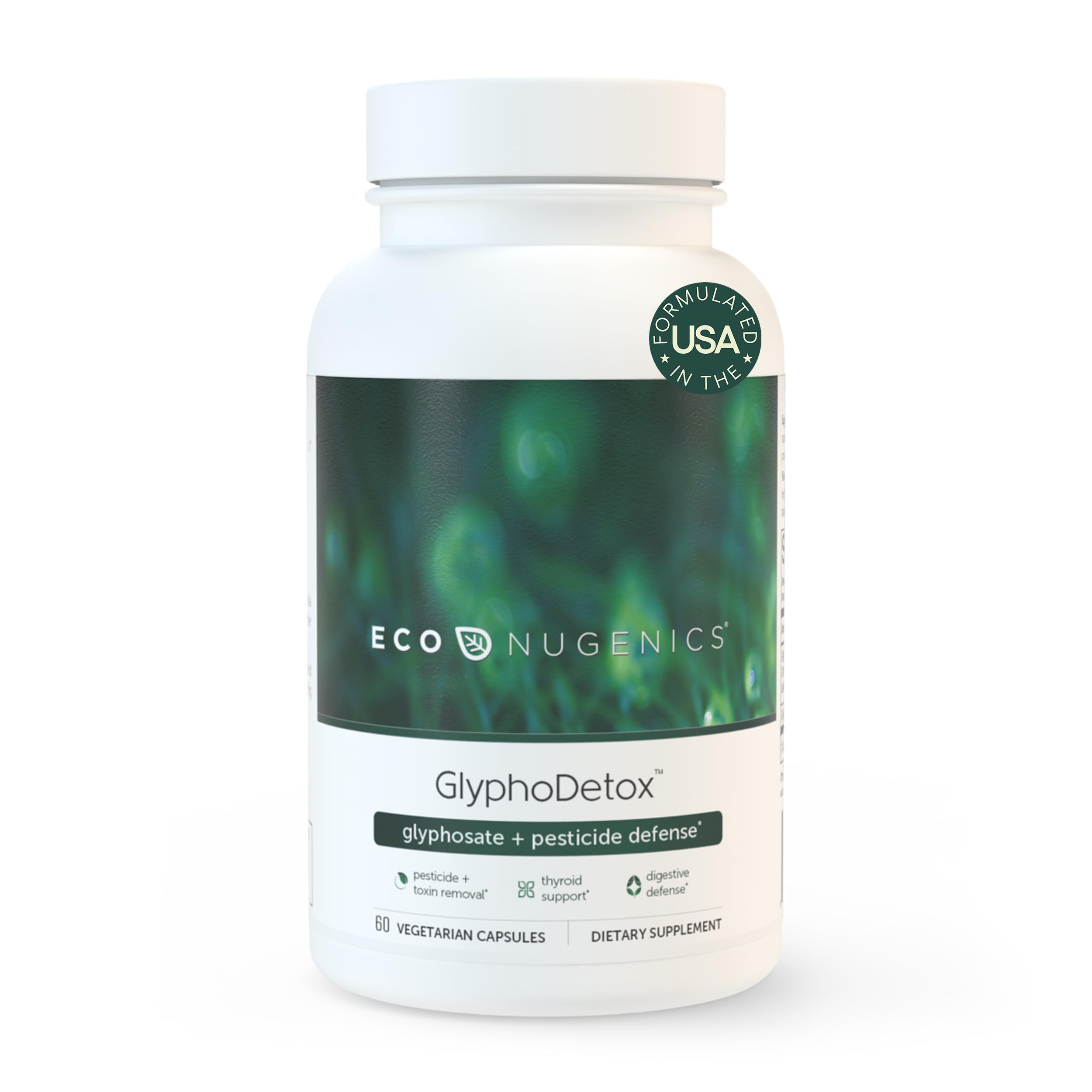 EcoNugenics GlyphoDetox: botella-vertido, apoyo para detoxificar toxinas ambientales de forma suave.