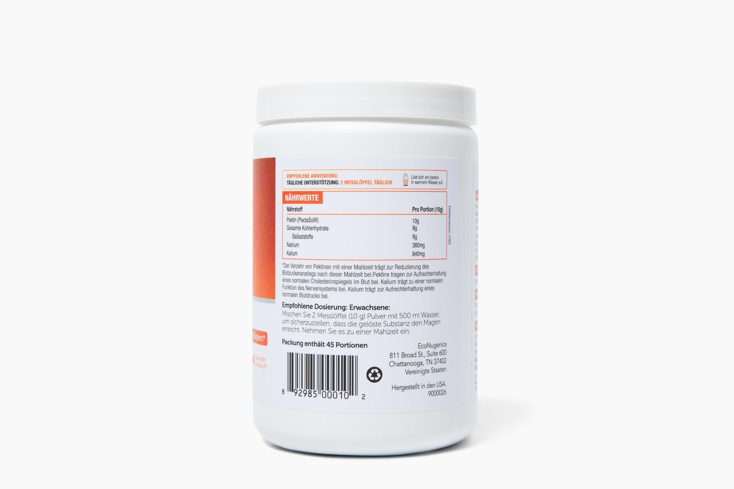 EcoNugenics PectaSol envase de vidrio, formato premium para uso diario.