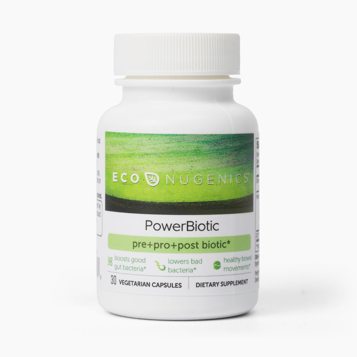 EcoNugenics PowerBiotic: botella para dosis diaria y apoyo a la salud intestinal