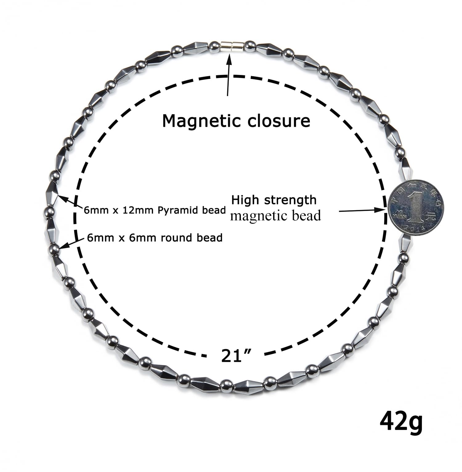 Ecooon hematita magnética: material natural con pulido para uso diario.